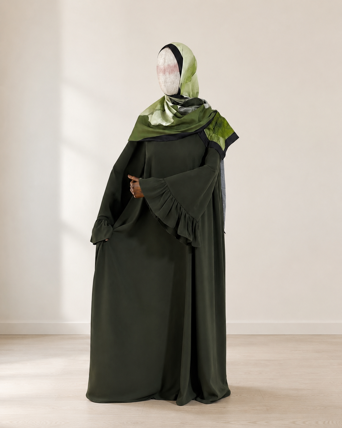 Fırfır kol Hamse Abaya modeli